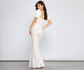 Quinn Sequin Scroll Puff Sleeve Dresses